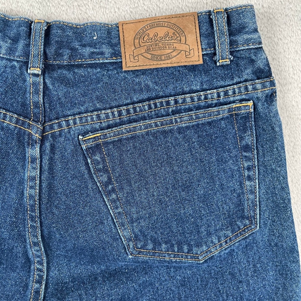 Cabelas Hunting Pants Men 30x34 Blue Jean Upland Brushguard Hunting Denim - Picture 3 of 9
